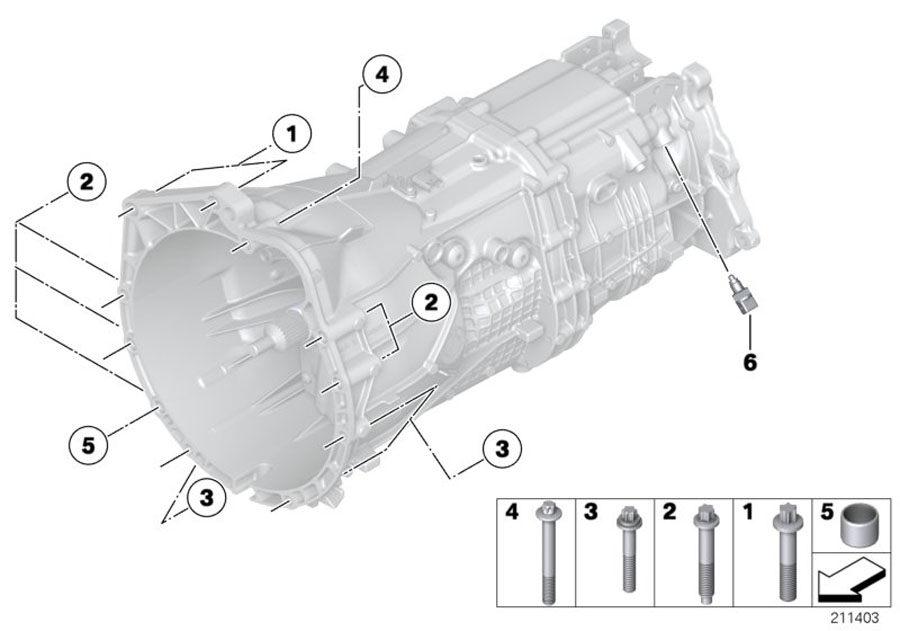 Diagram Gearbox mounting parts for your 2013 BMW Alpina B7LX   