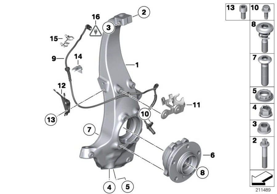 Diagram Carrier / wheel bearing, front for your 2016 BMW 650i  Convertible 