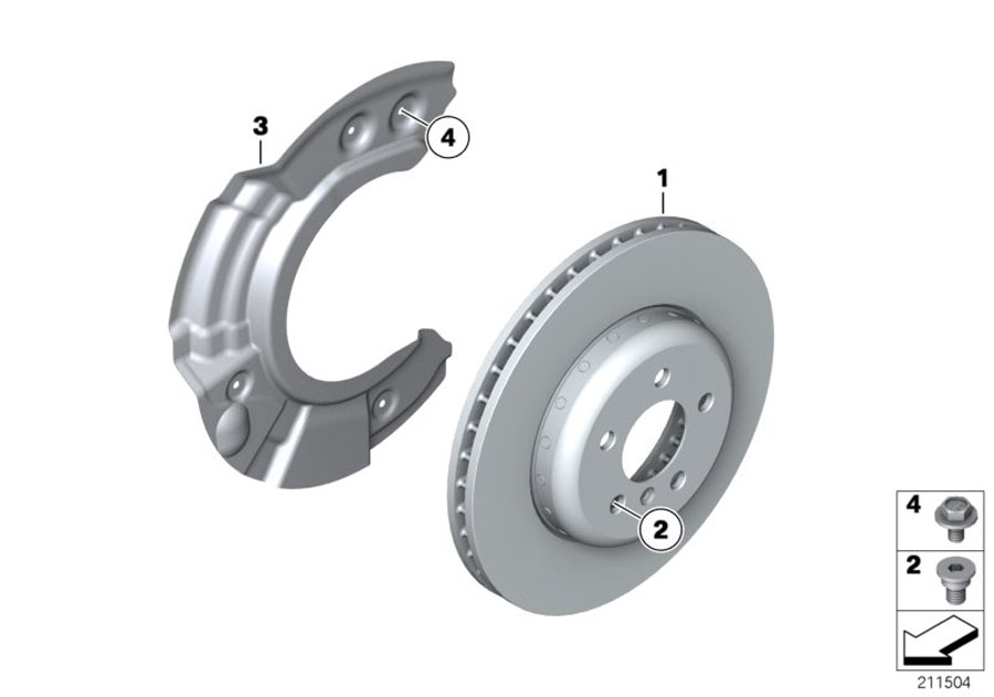 Le diagramme Frein de roue av-disque de frein pour votre BMW