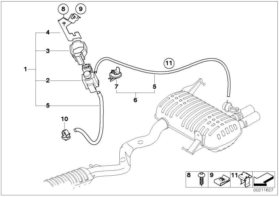 Diagram Vacuum control, exhaust flap for your BMW
