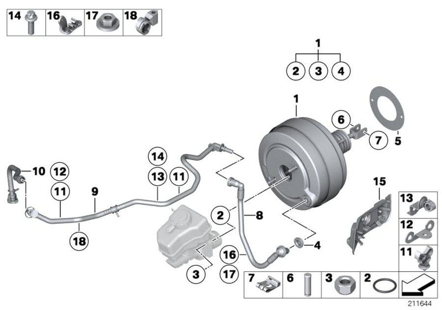 Diagram Power brake unit depression for your 2014 BMW Alpina B7   