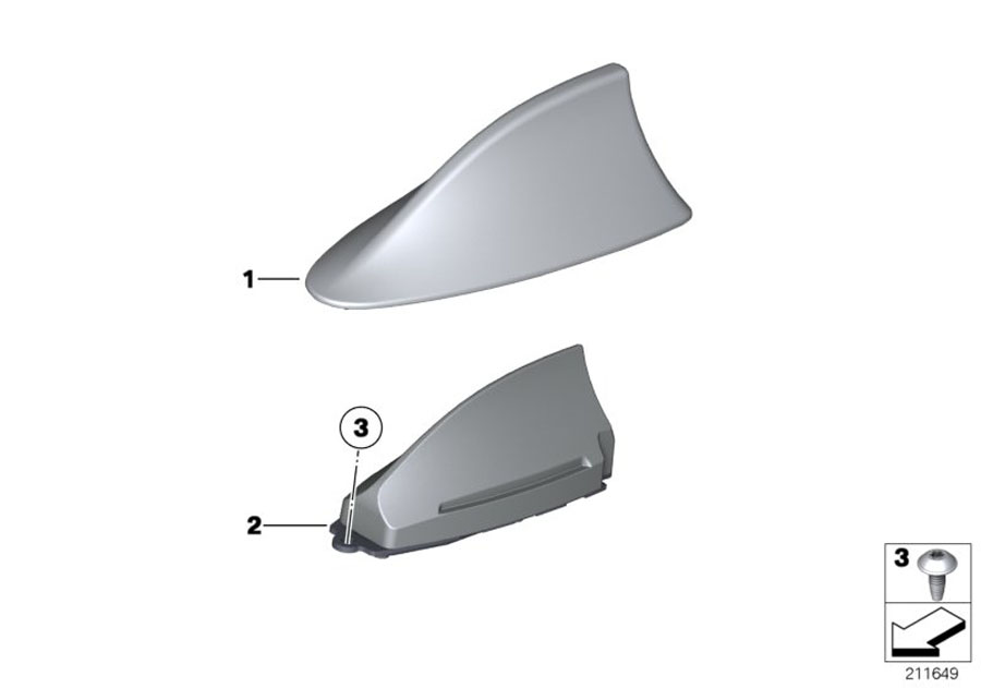 Diagram Single parts antenna for your BMW