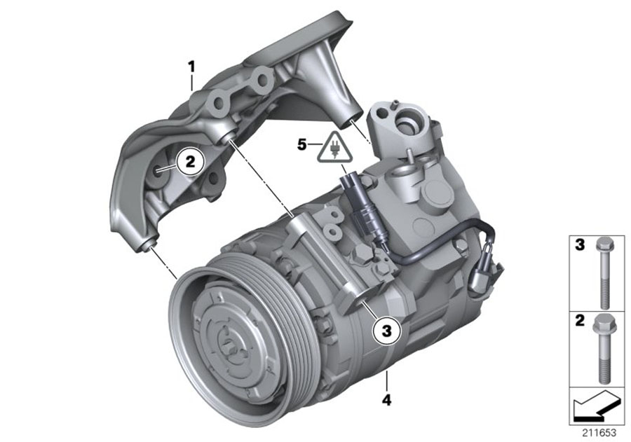 Le diagramme Compresseur d climatiseur/pcs de montage pour votre BMW