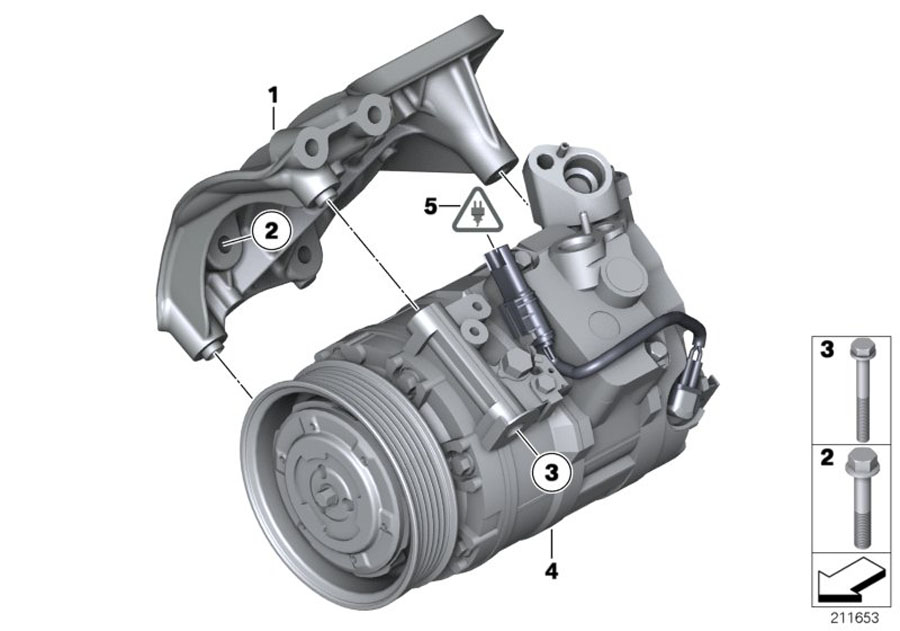 Diagram Air-conditioner compressor/mounting part for your BMW