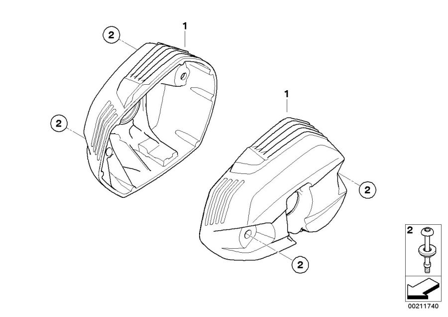 Diagram CYLINDER HEAD COVER, chrome for your 2019 BMW R nineT Racer   