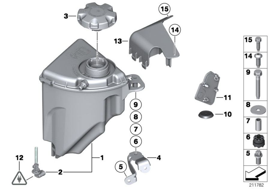 Diagram Expansion tank for your 2012 BMW 550iX   
