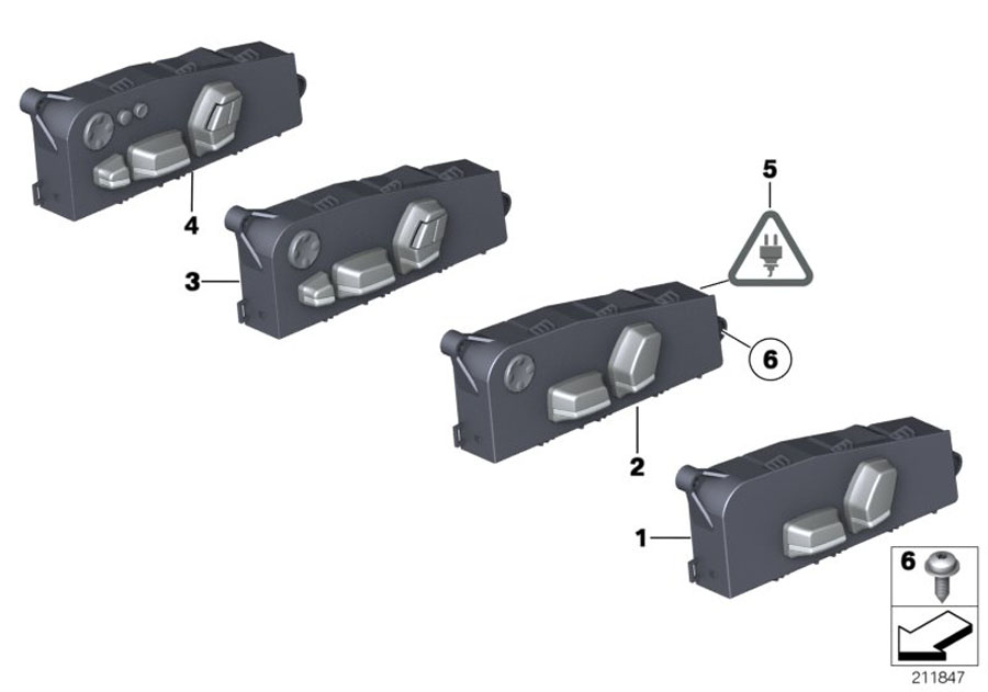 Diagram Seat adjustment switch, front for your 2018 BMW X2 28iX  