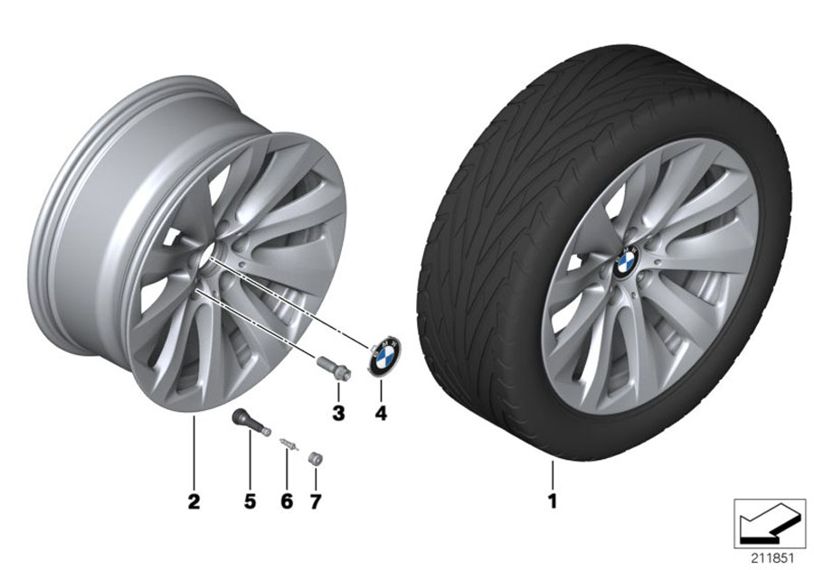 Diagram BMW LA wheel Streamline 357 for your BMW 750iX  