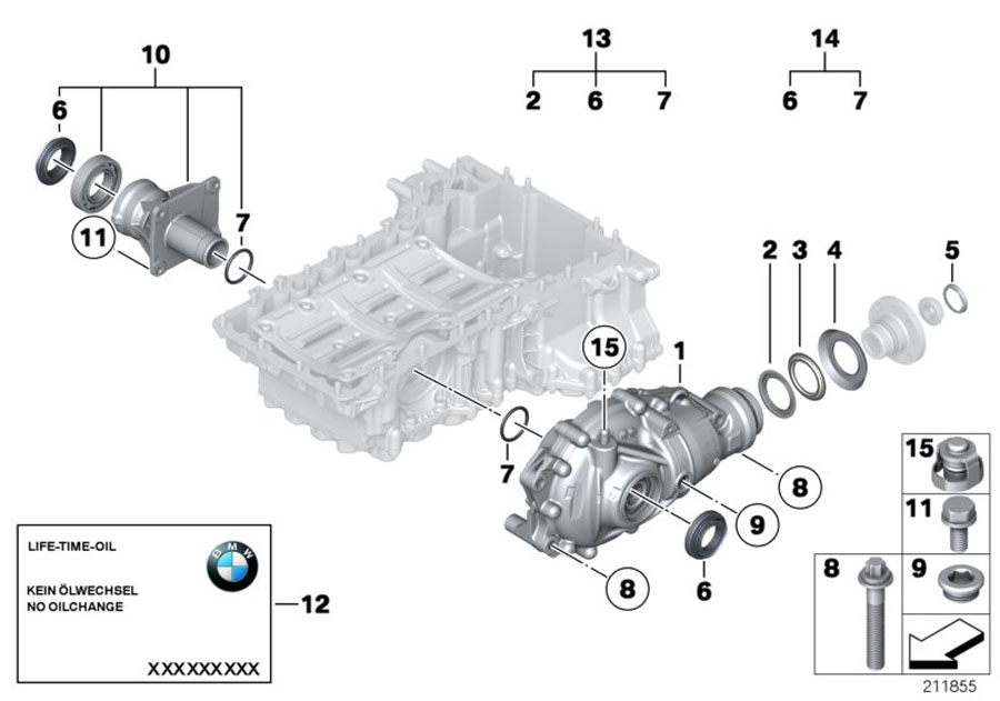 Diagram Front diff., components, all-wheel for your BMW