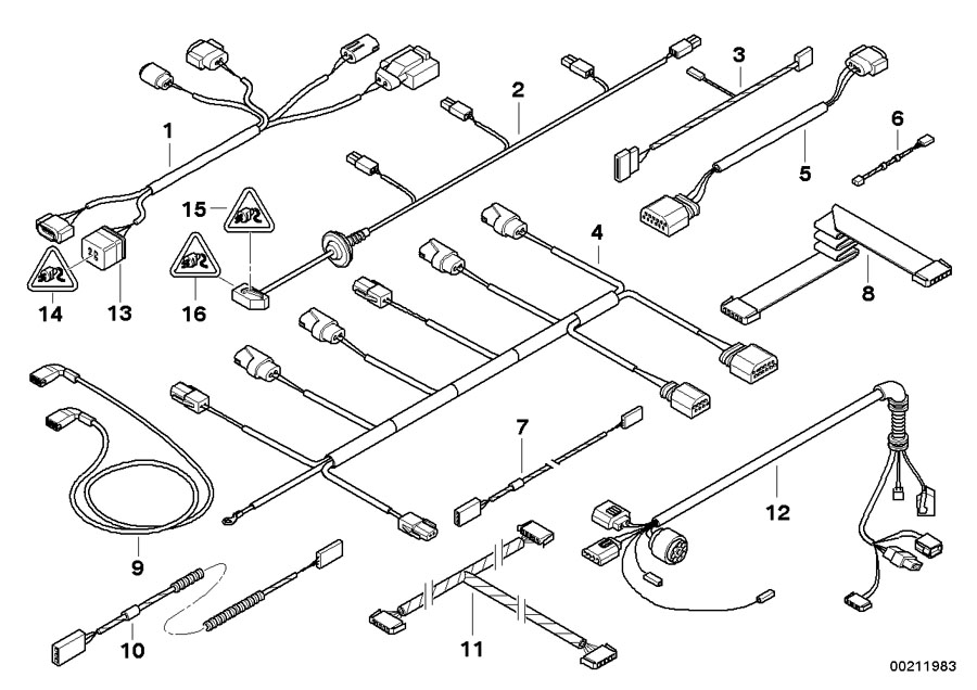 Diagram Various additional wiring sets for your BMW