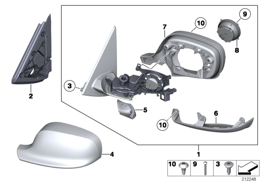 Diagram Exterior mirror (S760A) for your 1996 BMW