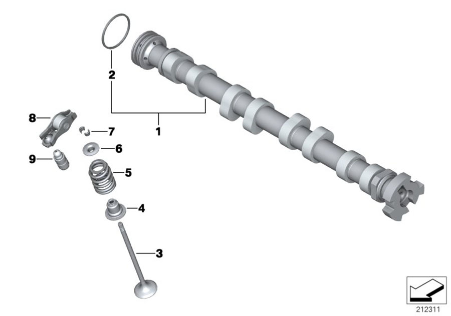 Diagram Valve timing gear, camshaft, outlet for your MINI