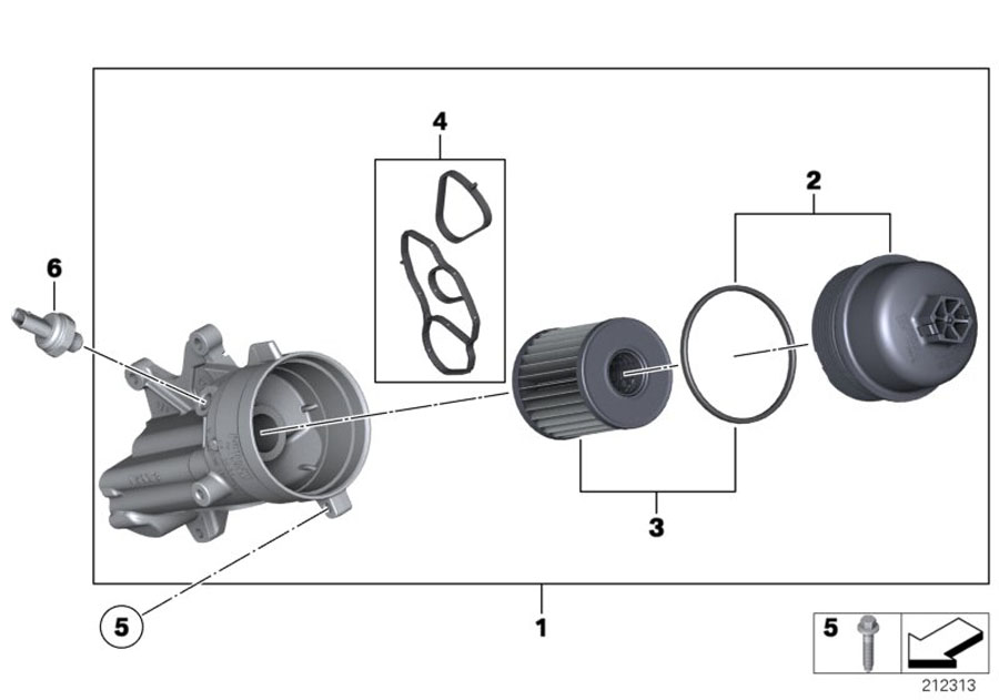 Diagram Lubrication system-Oil filter for your MINI