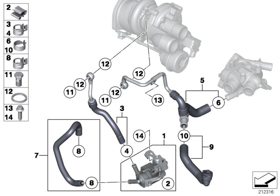 Diagram Engine cooling system exhaust turbo. for your MINI