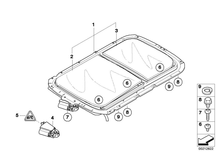 Diagram Electric panoramic roof for your MINI