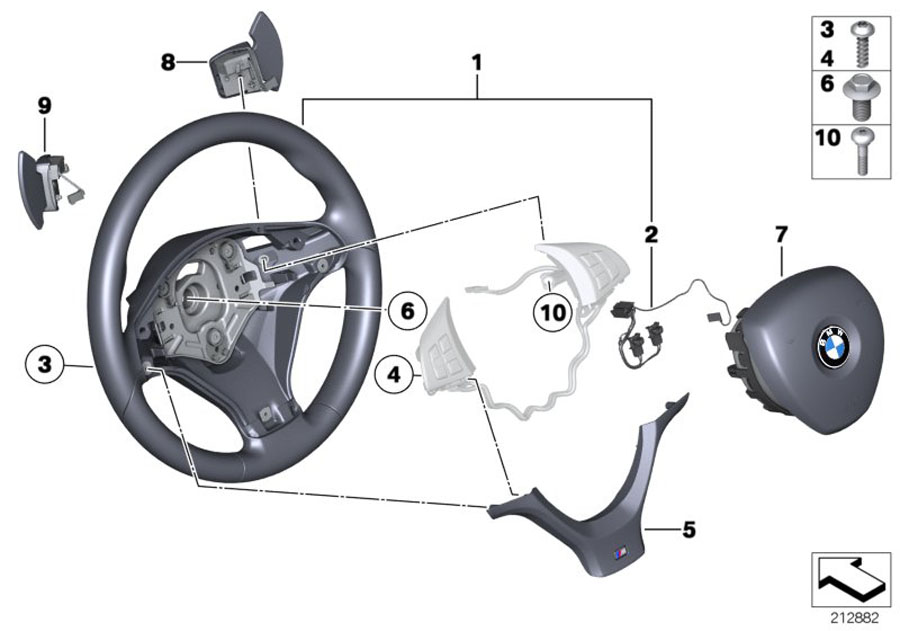 Diagram M Sp. st. wh. airbag multif./paddles for your 2023 BMW X3  30eX 