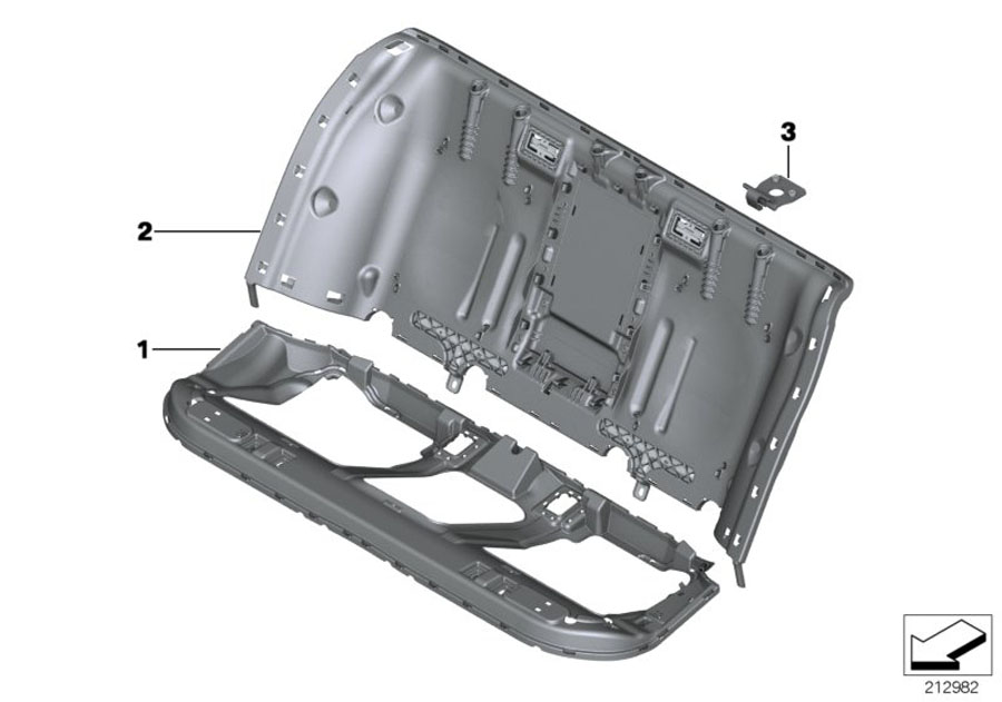 Diagram Seat, rear, seat frame, base seat for your 2014 BMW M6   