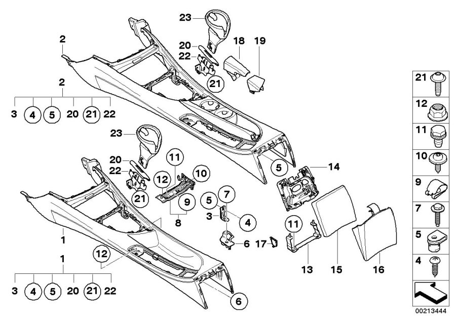 Diagram Center console for your 2007 BMW M6   