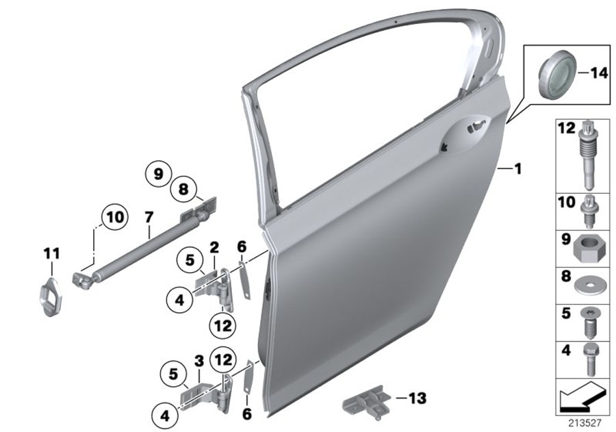 Diagram Rear door - hinge/door brake for your 2015 BMW M235i   