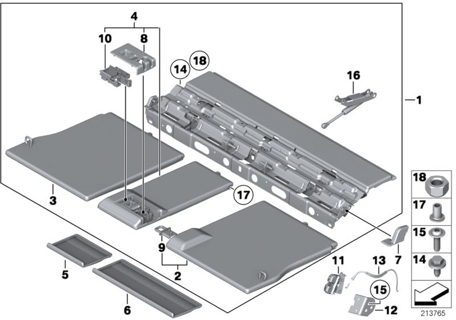 Diagram Hide-away cargo cover for your 2006 BMW M6   