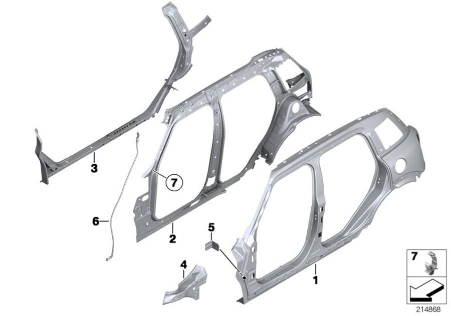 Diagram Body-side frame for your 2019 MINI Hardtop   