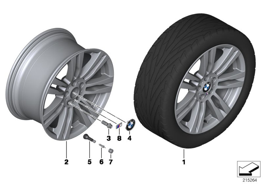 Diagram BMW LA wheel, M Double Spoke 333 for your BMW