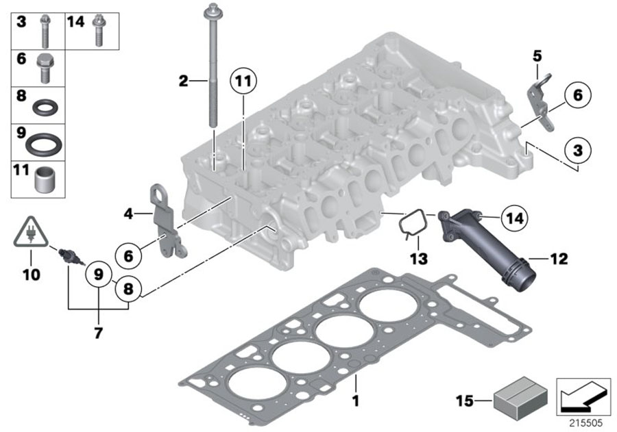 Diagram Cylinder Head Attached Parts for your 2018 BMW X2   