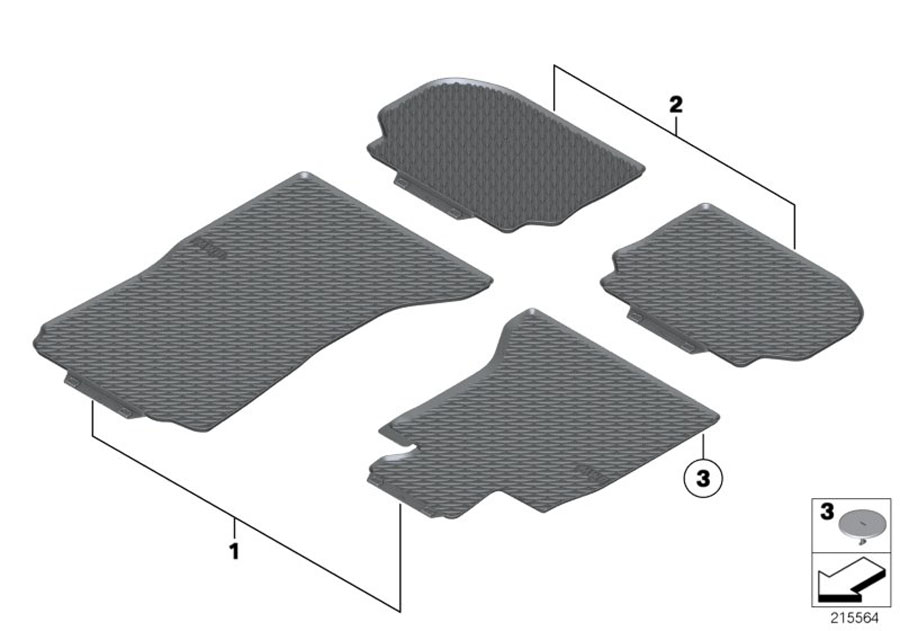 Diagram All-weather floor mats for your BMW 440iX  