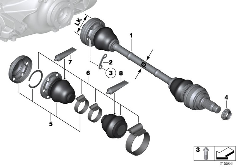 Diagram Output shaft for your BMW