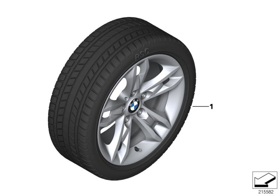 Diagram Winter wheel w.tire star sp.319 - 17" for your BMW