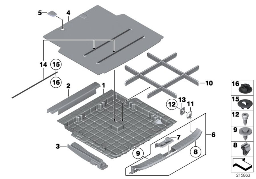 Diagram Trim panel, trunk floor for your BMW X1  