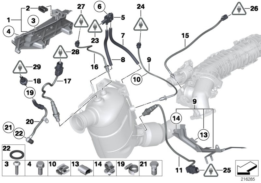 Diagram Diesel part.filter sens./mounting parts for your 2010 BMW 128i   