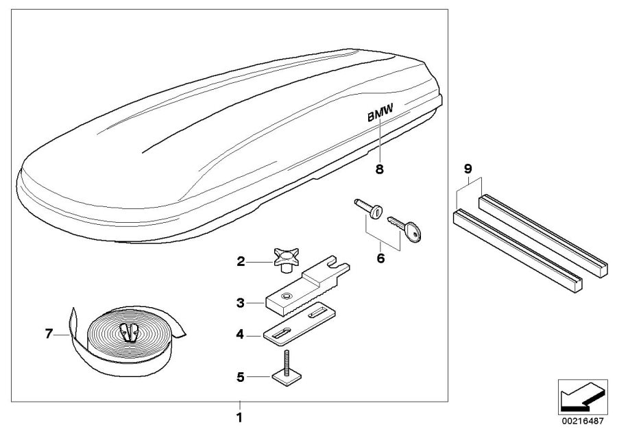 Diagram Roof box for your 2001 BMW 330i   