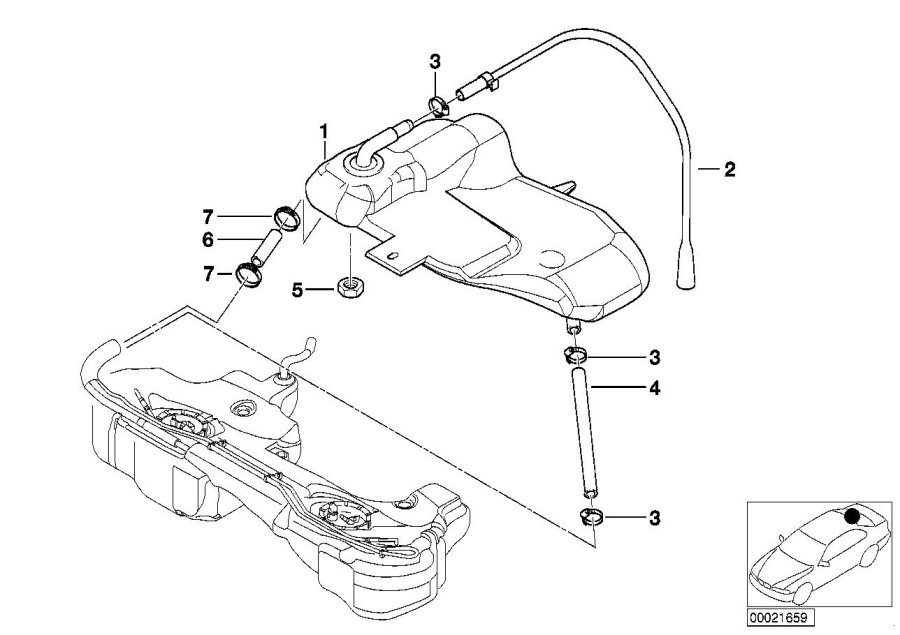 Diagram Expansion tank for your BMW