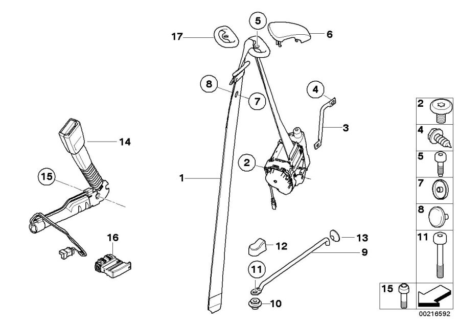 Diagram Safety belt front for your 1995 BMW