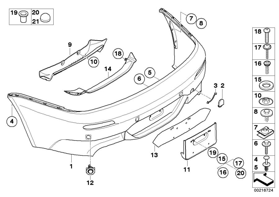 Diagram M Trim, rear for your 2004 BMW 645Ci Coupe  