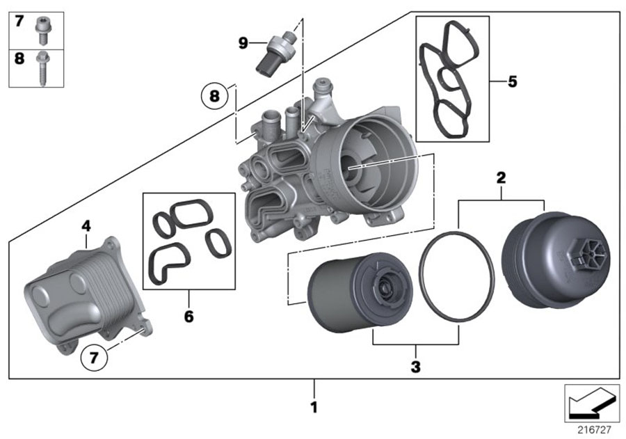 Diagram Lubricat.syst.-oil filter,heat exchanger for your MINI