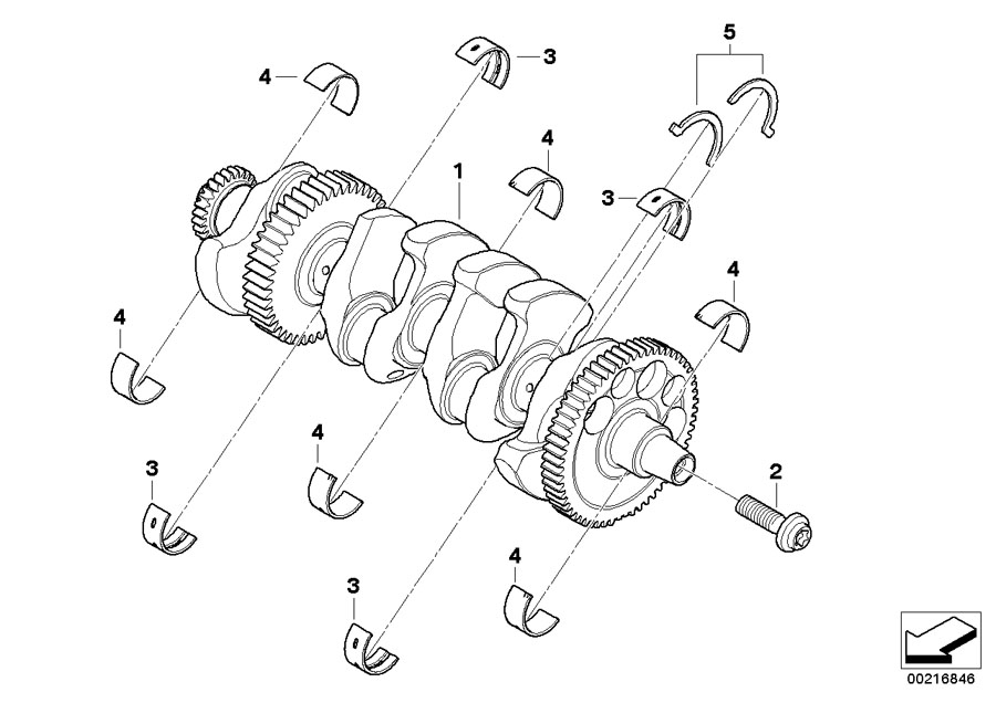 Diagram CRANKSHAFT ATTACHING PARTS for your BMW R1150GS  