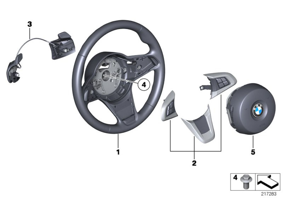 Diagram Sports steering wheel airbag W/PADDLES for your 2023 BMW X3  30eX 