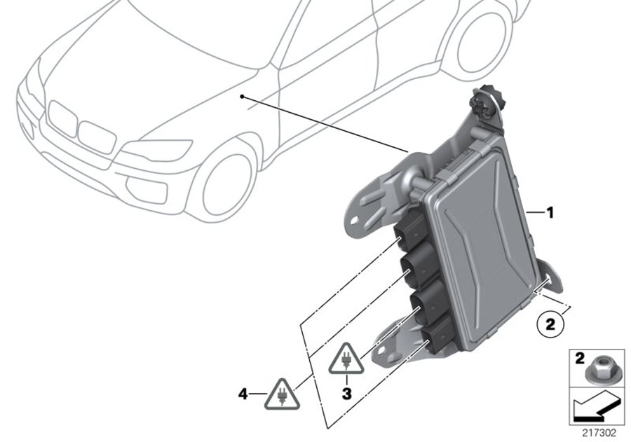 Diagram Control unit, active steering for your 2004 BMW X5   