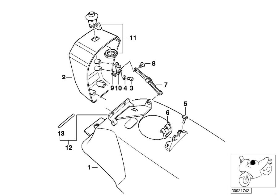 Diagram FUEL TANK/AUTHORITIES for your 2015 BMW R1200GS   