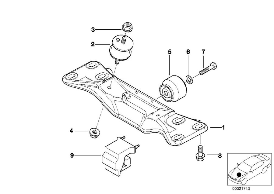 Diagram Gearbox mounting for your 2019 BMW 430iX   