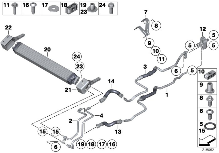 Diagram Transmission oil cooler/oil cooler line for your 2006 BMW M6   