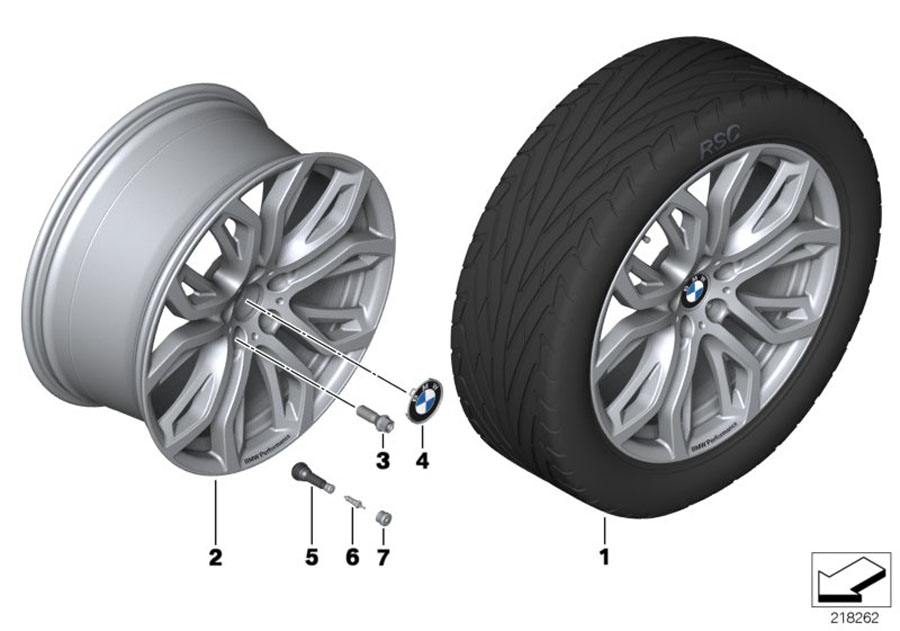Diagram BMW LA wheel Y Spoke 375 BMW Performance for your BMW