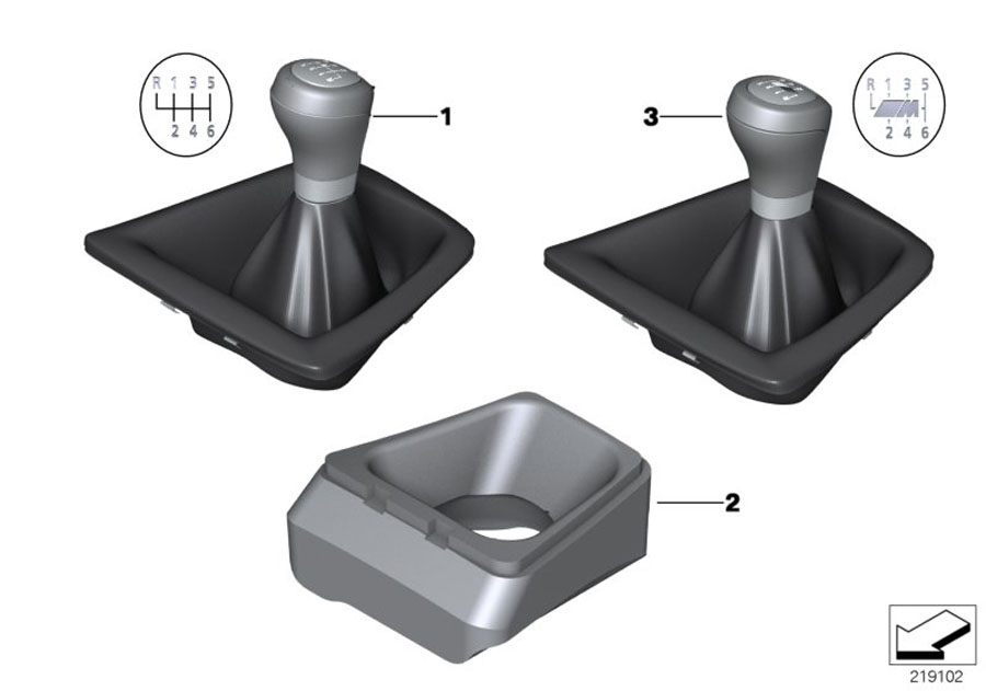 Diagram Gear shift KNOBS/SHIFT lever coverings for your 2002 BMW M5   