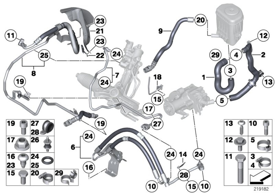 Diagram Hydro steering-oil pipes for your 2012 BMW 750Li   