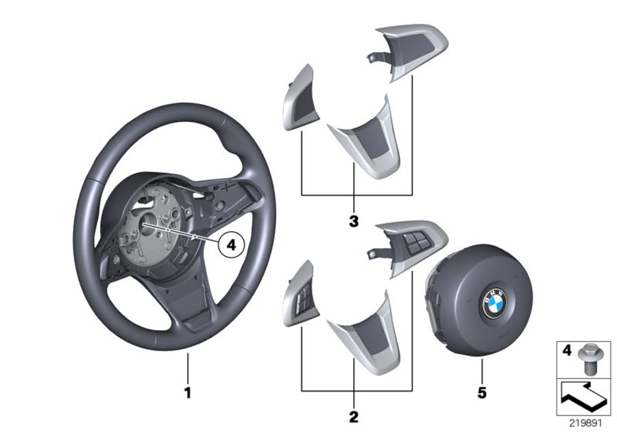 Diagram Airbag sports steering wheel, leather for your 2023 BMW X3  30eX 