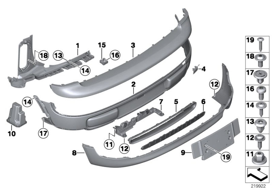 Diagram Trim cover, rear for your 2023 MINI John Cooper Works  ALL4 