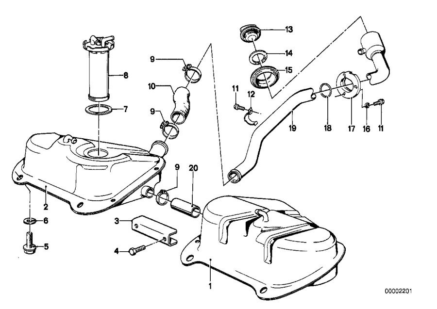 Diagram Fuel TANK/ATTACHING parts for your 2023 BMW X3  30eX 