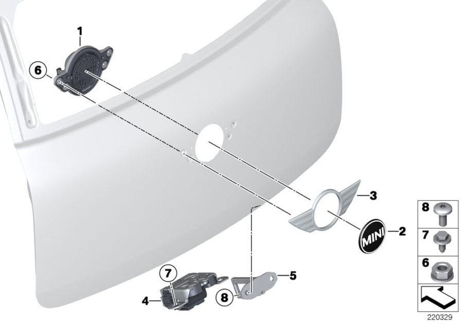 Diagram TRUNK LID/CLOSING SYSTEM for your MINI